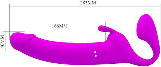 Pretty Love Strap-on Strapless Strap On with Dildo with Vibration in Purple Color
