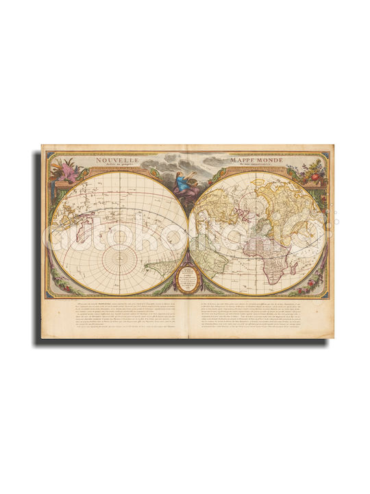 Canvas Painting Globe 80cm X 50cm