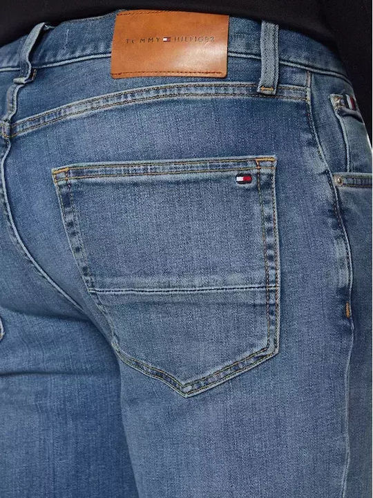 Denton Men's Elastic Jeans Pants With Regular Straight Fit Light Blue