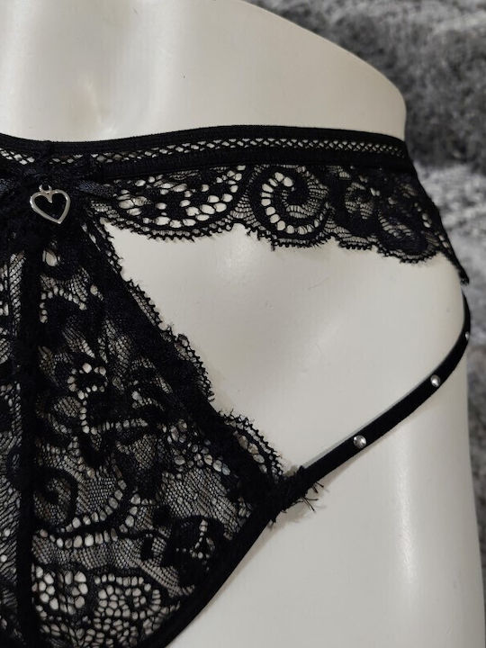 Femeie Șir de caractere cu Dantelă Black