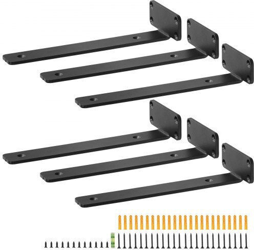 Vevor Raft de colț Robust din Metal în Culoare Negru 254x101.6mm 6buc SJZJGBZJYGHW8B1EKV0