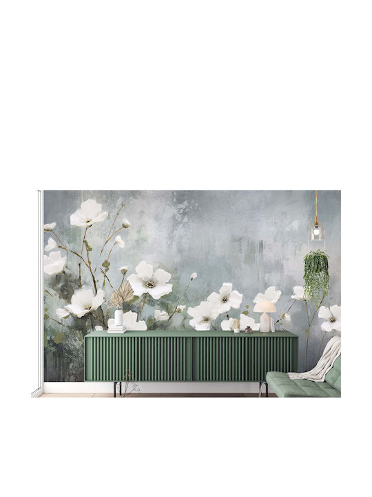 Moderne Wandbild Schlafzimmer Weiße Blumen Tapete 148x220