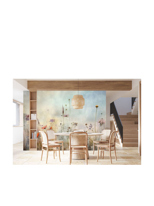 Frescă Pastelată Decorare Perete Living Pajiște cu Flori 240x360