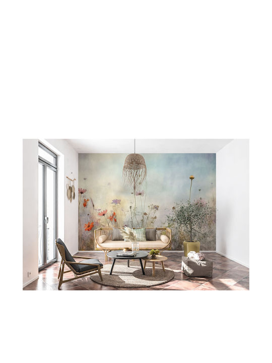Pastel Wall Mural Living Room Wall Decoration Flower Meadow 197x296