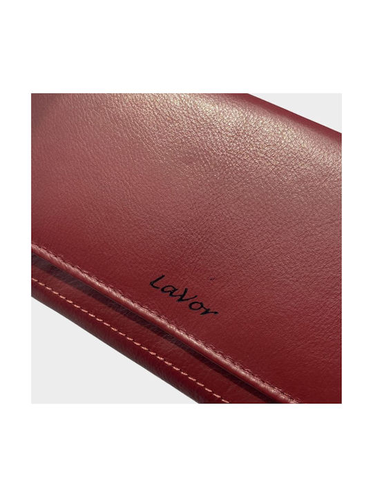 Lavor Large Leather Women's Wallet with RFID Burgundy