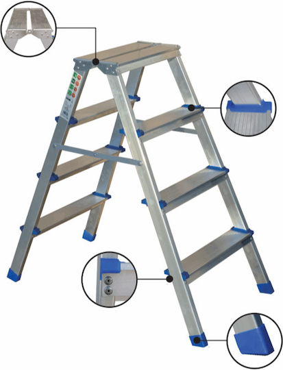 Profal Ladder Aluminum with 2x4 Steps 87cm