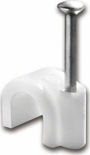 Кабелни скоби Beschton Roka 7x25 кръгли бели 100бр. 34-30725