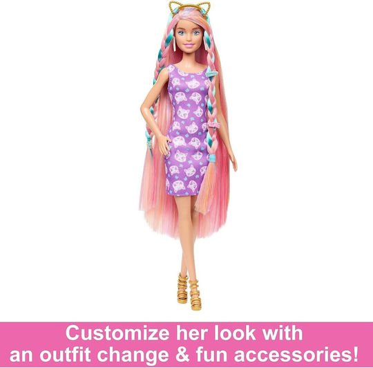 Barbie Hair Doll Fun & Fancy with Colorful Hair & Accessories for 3+ years+ Years 21.5cm