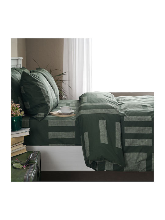 Charalambidis Textiles Duvet Cover Double 200x240 Tetris Green