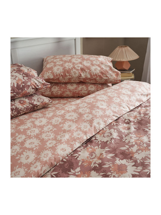 Charalambidis Textiles Duvet Cover Queen 220x240 Chrysanthemum Cinnamon