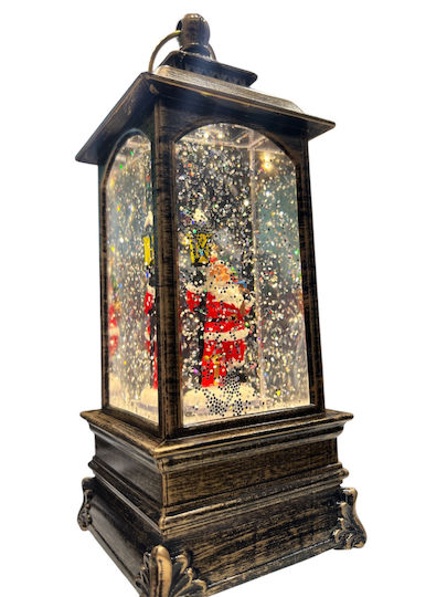 Ornament de Crăciun Lanternă Luminat cu Moș Crăciun 1buc
