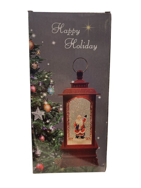 Ornament de Crăciun Lanternă Luminat cu Moș Crăciun 1buc