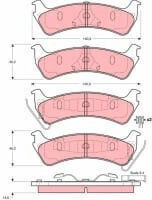 Set Plăcuțe De Frână Spate Trw Automotive Ford Usa Windstar Jeep Cherokee Mazda Navajo 2.5 3.8 4.0 09.91-08.04 45.2x140.3x14.6 Mm