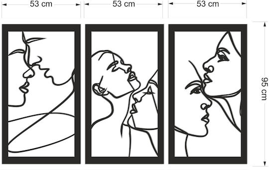 Open Wall Painting Bedroom Canvas Couple in Love Love 95x159