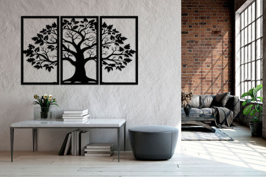 Wall Art Bedroom Black Tree Frame Triptych 56x96