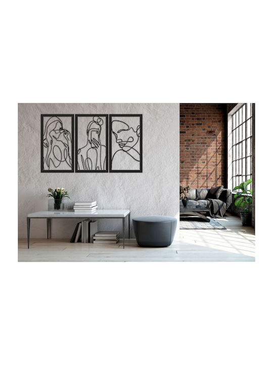 Tablou Deschis Triptic Femei Panou Decorativ pentru Perete Living 56x96