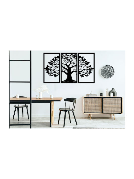 Wandkunst Schlafzimmer Schwarzer Baumrahmen Triptychon 56x96