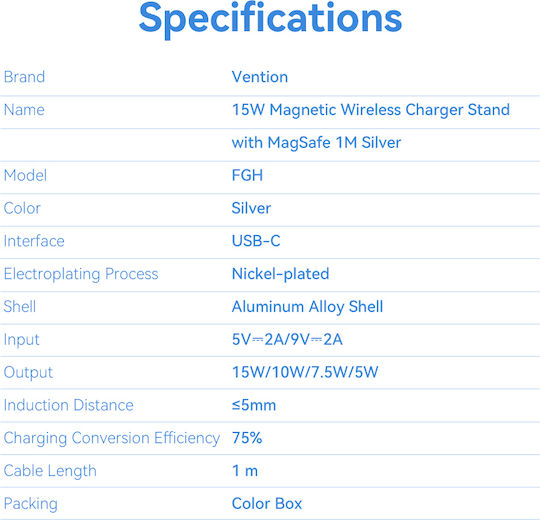 Vention Fghif Βάση Φόρτισης MagSafe σε Λευκό χρώμα