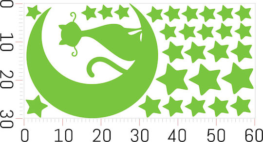 Decowalls Kinder Wandsticker Wand Leuchtend 30x60cm