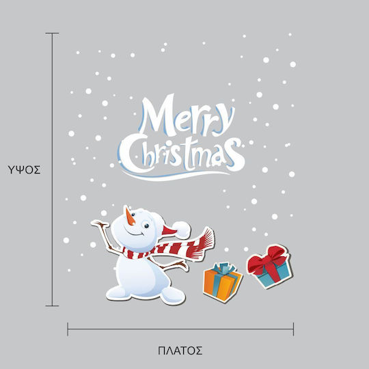 Christmas Sticker Merry Christmas Snowman 60cm X 70cm