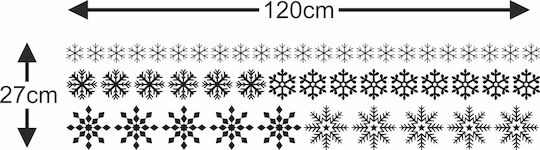 Window Sticker Snowflakes Set of 48 Pieces 120cm X 28cm