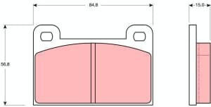 Set Plăcuțe De Frână Partea Din Față Trw Skoda 130 Wartburg 353 Înălțime 56.8mm Lățime 84.8mm Grosime 15.0mm
