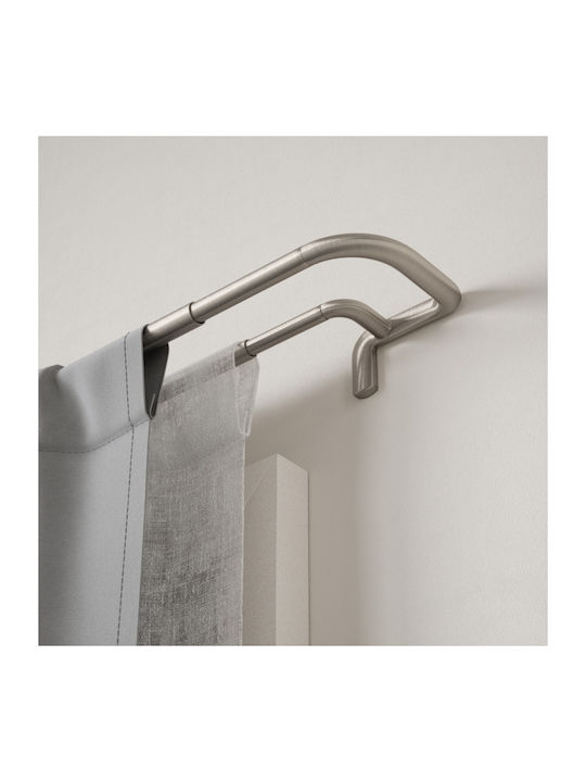Umbra Extendable Metallic Curtain Pole Twilight Double Single Φ19mm 168-365cm Metallic Matte Nickel