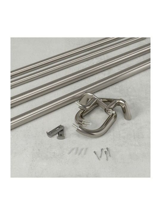 Umbra Extendable Metallic Curtain Pole Twilight Double Single Φ19mm 168-365cm Metallic Matte Nickel