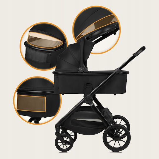 Lionelo Layla Adjustable 2 in 1 Baby Stroller Suitable for Newborn Black
