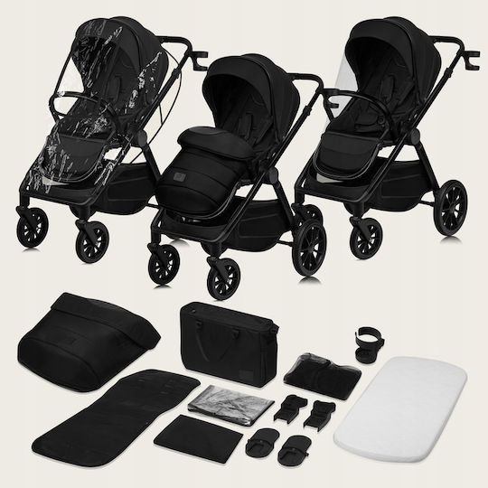 Lionelo Layla Adjustable 2 in 1 Baby Stroller Suitable for Newborn Black