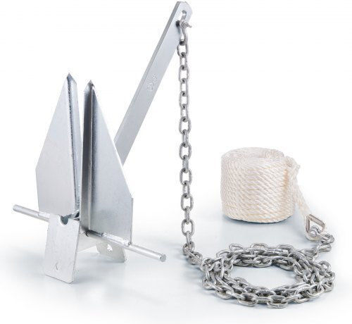 Vevor Fluke Anchor Set 3.9 Kg Chain 2.4 M Rope 22.8 M Two Bags 1 Cm Boats Up to 5.5 M Flkmyjtdxg85ow4wuv0