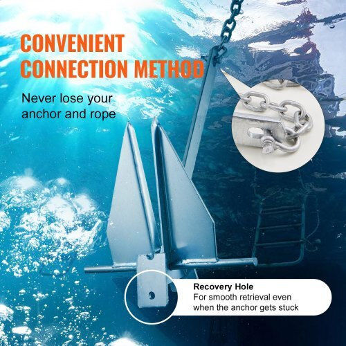 Vevor Fluke Anchor Set 3.9 Kg Chain 2.4 M Rope 22.8 M Two Bags 1 Cm Boats Up to 5.5 M Flkmyjtdxg85ow4wuv0