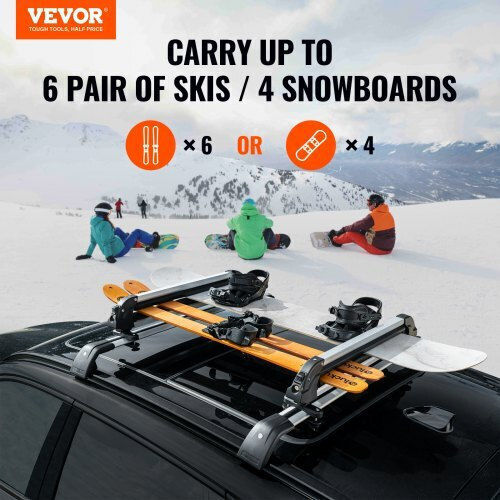 Vevor Car Ski Mounts Suitable for 2 Ski Pairs & 1 Snowboard