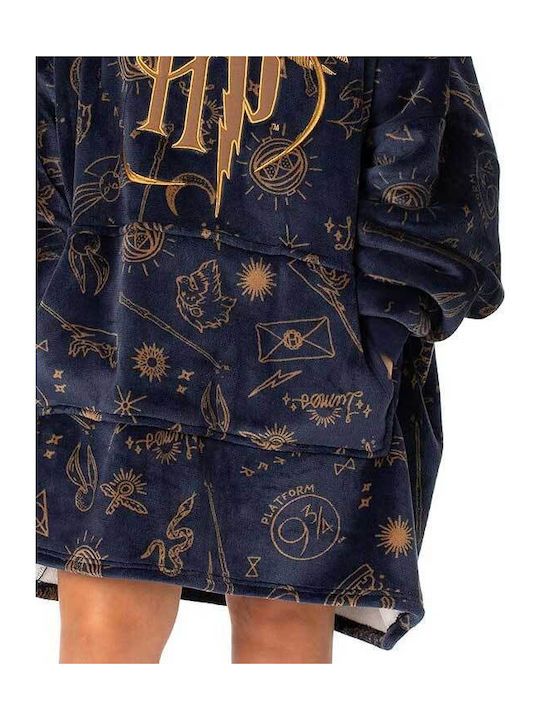 Harry Potter Vuddie Pătură Polar Fleece Cu Mâneci 80x93 cm Albastră