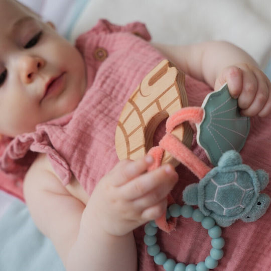 Baby to Love Wooden Rattle Οcean for 0++ Months