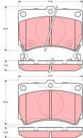 Front Brake Pads Set Trw Automotive Kia Rio Mazda Demio 1.3/1.5 08.98-02.05 Height 64mm Width 91.6mm Thickness 15.5mm