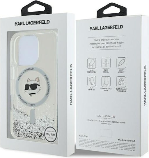 Karl Lagerfeld Case Iphone 16 Pro 6 3" Klhmp16llgchsgh Transparent Hard Liquid Glitter Choupette Head Magsafe 3666339319229