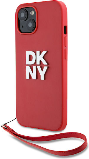 DKNY Stack Logo Umschlag Rückseite Synthetisches Leder / Leder Rot (iPhone 13)