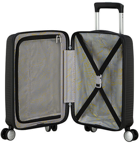 American Tourister Soundbox Kabinenreisekoffer Hartschalen Black Velvet-Black Metal mit 4 Räder