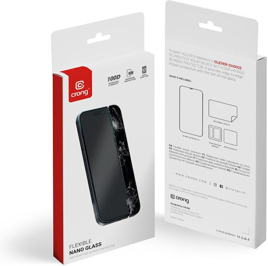 Crong Tempered Glass Μαύρο (iPhone 15 Pro)