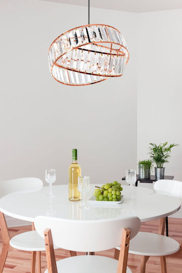 Toolight Hängelampe Rose Gold mit Kristallen