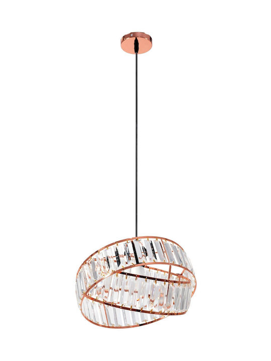 Toolight Hängelampe Rose Gold mit Kristallen