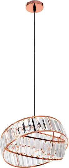 Toolight Hängelampe Rose Gold mit Kristallen