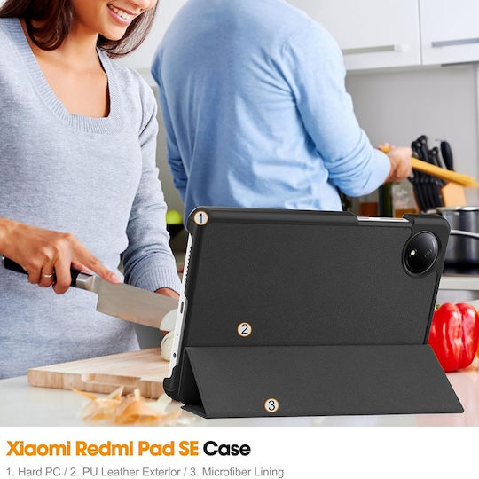 Techsuit Foldpro Flip Cover Black (Redmi Pad SE 8.7")