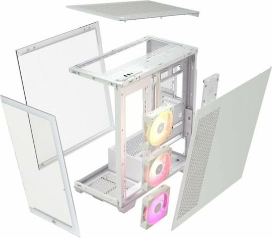 Corsair iCUE LINK 3500X Gaming Midi Tower Κουτί Υπολογιστή με Πλαϊνό Παράθυρο και RGB Φωτισμό Λευκό
