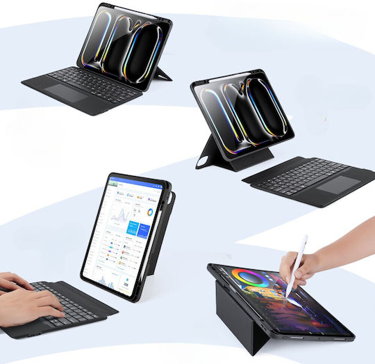 Dux Ducis Dk Flip Cover με Πληκτρολόγιο Μαύρη (iPad Pro 2024 13")