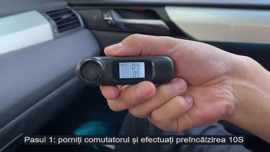 Alcooltest Aec Am01 Fără Contact Fără Reîncărcări Precizie + 0,01% Bac Afișaj Lcd Color Autonomie Baterie 200 Teste Indicator de Risc 8x2x1,5 Cm Negru Mat