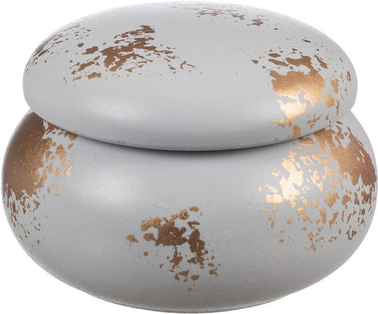 Ceramic Macaron Jewelry Box Gold Patina 5x7cm K883 Nv-1200883