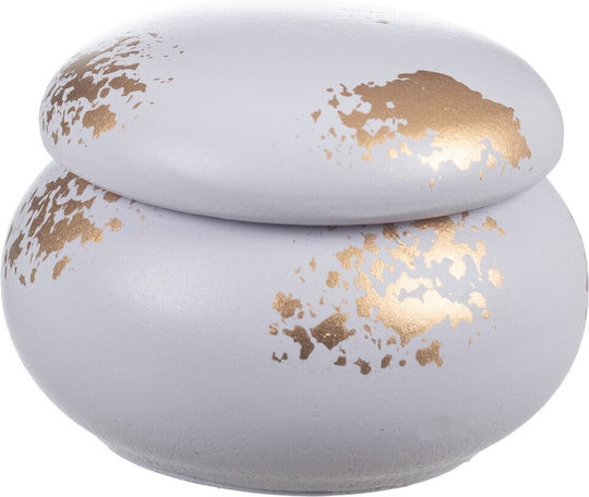 Ceramic Macaron Jewelry Box Gold Patina 5x7cm K883 Nv-1200883