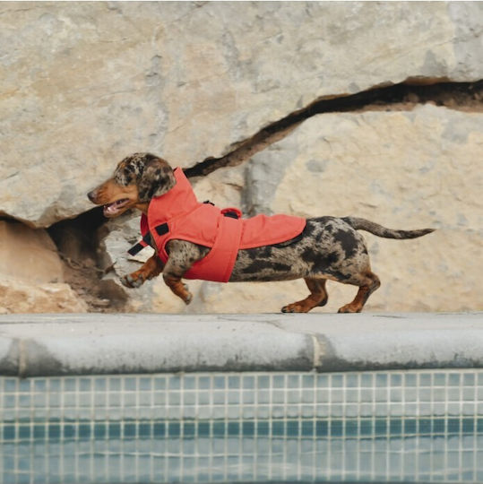 Woofmoda Hundemantel Wasserdicht Rosa mit Rückenlänge 50 cm.